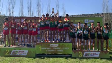 Podio del Campeonato de Espa&ntilde;a de Clubes de cross.