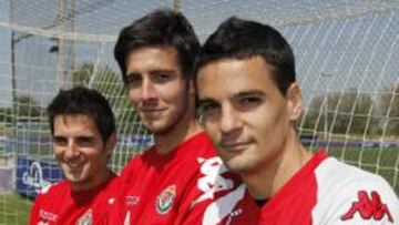 <b>ORGULLOSOS. </b>Los tres canteranos del Barça se muestran orgullosos de sus orígenes, pero esperan poder vencer en el partido del viernes.