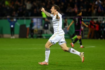 FC Saarbrucken's Marcel Gaus celebrates 