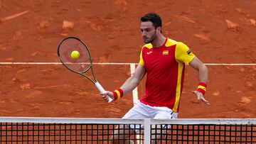 Pedro Martínez, en un partido con la selección española de tenis.