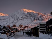 Sunset over Nuuk, Greenland, January 21, 2026. Mads Claus Rasmussen/Ritzau Scanpix/via REUTERS ATTENTION EDITORS - THIS IMAGE WAS PROVIDED BY A THIRD PARTY. DENMARK OUT. NO COMMERCIAL OR EDITORIAL SALES IN DENMARK.