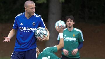 Pep Biel, en un entrenamiento en Bolta&ntilde;a.