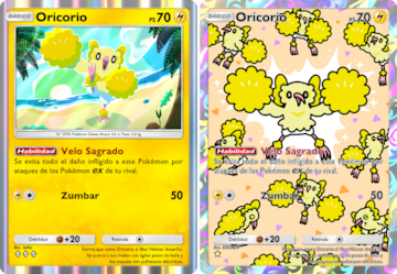 pokemon tcg pocket guardianes celestiales oricorio estilo animado tipo electrico