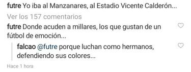Falcao y Futre, adi車s al Calder車n 'cantando' el himno del Atl谷tico