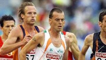 <b>HIGUERO Y ESPAÑA.</b> Juan Carlos Higuero y Jesús España fueron cuarto y quinto respectivamente en su serie de semifinales.