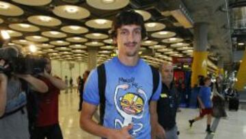 Stefan Savic, a su llegada a Madrid.
