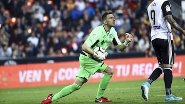 Guaita, junto a Zaza, durante un partido contra el Valencia.