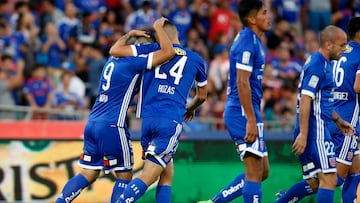 Futbol, Universidad de Chile vs Union Espaola
Sptima fecha, campeonato de Clausura 2016/17
El jugador de Universidad de Chile, Felipe Mora, celebra su gol contra Universidad de Chile vs Union Espaola durante el partido de primera division disputado en el estadio Nacional de Santiago, Chile.
19/03/2017
Javier Torres/Photosport
*************
Football, Universidad de Chile vs Union Espaola
7th date, Clousure Championship 2016/17
Universidad de Chile's, Felipe Mora, celebrates his gol against Universidad de Chile, Union Espaola during the first division football match at the Nacional stadium in Santiago, Chile.
19/03/2017
Javier Torres/Photosport