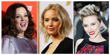 Melissa McCarthy, Jennifer Lawrence y Scarlett Johansson