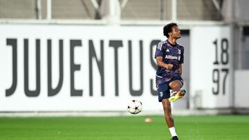 Juan Guillermo Cuadrado durante un entrenamiento con la Juventus.