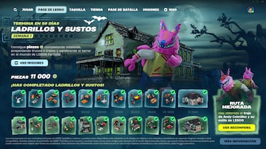 Novedades de Halloween 2024 en LEGO Fortnite: nuevo minipase, edificios temáticos y pantalla partida