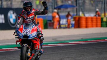 #04 ANDREA DOVIZIOSO from Italy, Ducati Team, Ducati Desmosedici GP18, Gran Premio Octo di San Marino e della Riviera di Rimini, during the Saturday QP at the Marco Simoncelli World Circuit for the 13th round of MotoGP World Championship, from September 7th to 9th