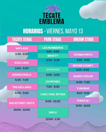 Horarios viernes Tecate Emblema