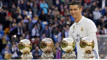 Cristiano lleg&oacute; del United a Madrid con un Bal&oacute;n de Oro y con la idea de agrandar su palmar&eacute;s. Lo est&aacute; consiguiendo. Gan&oacute; tres, es decir, triplic&oacute; sus t&iacute;tulos. Pero su ambici&oacute;n no tienen l&iacute;mites.