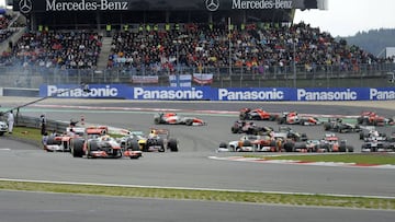 Salida del GP de Alemania de F1 en 2011, en Nurburgring. 