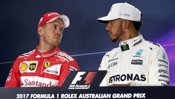 Vettel y Hamilton en Melbourne. 