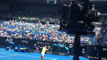 Imagen de una cámara de 360º durante el Open de Australia.