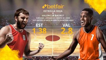 Estrella Roja de Belgrado vs. Valencia Basket: horario, TV, estadísticas, clasificación y pronósticos