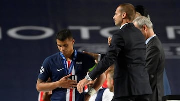 Soccer Football - Champions League - Final - Bayern Munich v Paris St Germain - Estadio da Luz, Lisbon, Portugal - August 23, 2020 Paris St Germain's Thiago Silva looks dejected after the final, as play resumes behind closed doors following the outbr