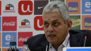Futbol, Conferencia de prensa .
El entrenador de la selección de Chile Reinaldo Rueda habla durante conferencia de prensa en la ANFP
Santiago, Chile.
27/02/2018
Marcelo Hernandez/Photosport