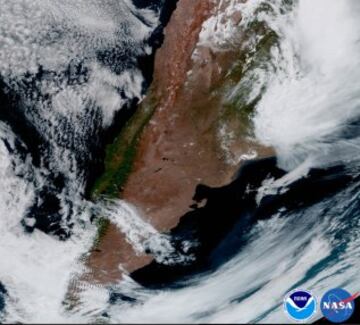 Imagen de Chile y Argentina captada por GOES-16.