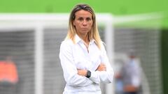 Pamela Conti, entrenadora de Venezuela, en un partido de Copa América Femenina.