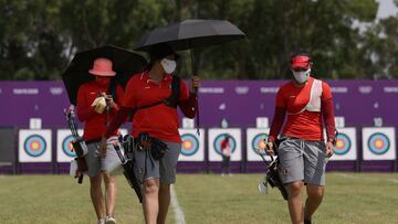 Mexicanas de tiro con arco durante las pruebas