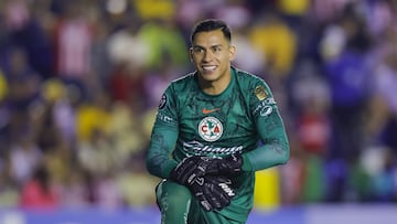 Luis Malagon of America during the round of 16 second leg match between America and Guadalajara as part of the CONCACAF Champions Cup 2025, at Ciudad de los Deportes Stadium on March 12, 2025 in Mexico City, Mexico.