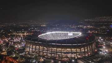 Imagen panorámica del Estadio Azteca previo a un partido del América.