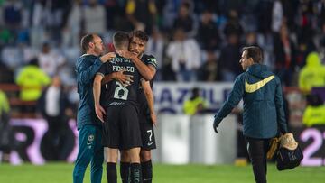 Alvaro Fidalgo and Jonathan Dos Santos of America during the game Pachuca vs America, corresponding to the second leg match of Semifinals, Torneo Clausura Grita Mexico C22 of the Liga BBVA MX, at Hidalgo Stadium, on May 22, 2022.

<br><br>

Alvaro Fidalgo y Jonathan Dos Santos de America  durante el partido Pachuca vs America, correspondiente al partido de Vuelta de Semifinales de Final del Torneo Clausura Grita Mexico C22 de la Liga BBVA MX, en el Estadio Hidalgo, el 22 de Mayo de 2022.