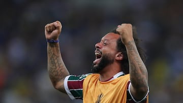 After adding Copa Libertadores glory to his five UEFA Champions League winners’ medals, Marcelo served up this joyful jig in the Maracanã locker room.