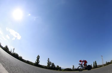 El ciclista britnico del equipo Sky, Chris Froome, durante la contrarreloj individual. 