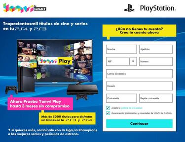 Yomvi llega con sus series y el fútbol a PS4 y PS3