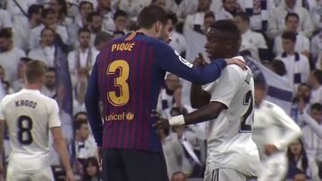 Vinicius recriminó a Piqué que provocara a la grada