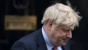 British Prime Minister Boris Johnson leaves 10 Downing Street for Prime Minister Questions (PMQs) in the House of Commons, in Central London, Britain, 25 March 2020 (reissued 05 April 2020). According to reports on 05 April 2020, British Prime Minister Bo