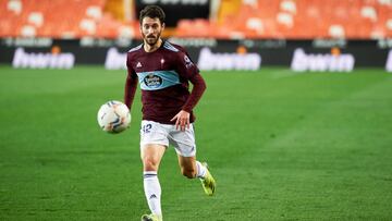 Facundo Ferreyra durante el partido contra el Valencia en Mestalla.