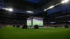 28/05/22
AFICIONADOS DEL REAL MADRID  EN EL  SANTIAGO BERNABEU DURANTE LA FINAL DE LA CHAMPIONS LEAGUE 2022 SEGUIDORES PARTIDO LIVERPOOL - REAL MADRID