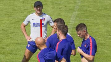Entrenamiento del Atlético de Madrid en Brunico (Italia).