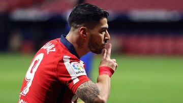 Luis Su&aacute;rez celebra su gol al Getafe. 