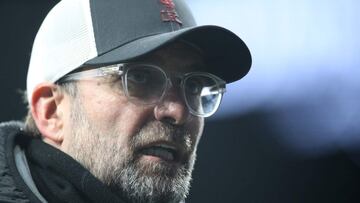 Liverpool's German manager Jurgen Klopp speaks to the media during the English Premier League football match between Tottenham Hotspur and Liverpool at Tottenham Hotspur Stadium in London, on January 28, 2021. (Photo by Nick Potts / POOL / AFP) / RES