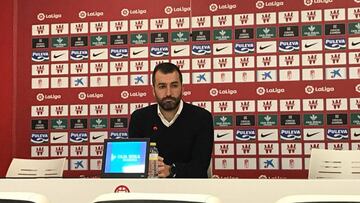 Diego Martínez durante la rueda de prensa previa al partido del Celta.
