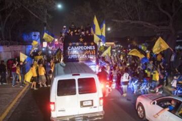 Aficionados siguen a los Tigres.