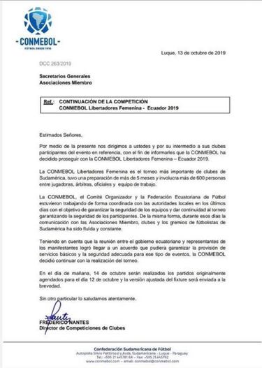 La Copa Libertadores Femenina se reanudará este lunes
