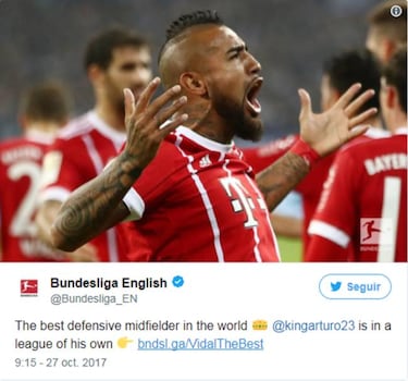 La Bundesliga no duda: Vidal es el mejor volante del mundo