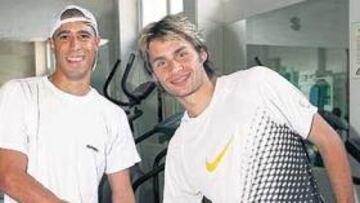 <b>CONEXIÓN BRASILEÑA. </b>Rafael Sobis y Wagner, una imagen previa al cierre de su fichaje por el Betis.