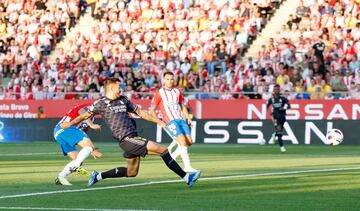 El jugador del Real Madrid, Joselu, marcó el 0-1 al Girona. 