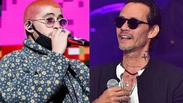 Marc Anthony y Bad Bunny, los latinos que m&aacute;s lucran con giras