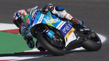 MISANO ADRIATICO, ITALY - SEPTEMBER 13: Ferrari Matteo of Italy and Trentino Gresini MotoE (MotoE rider) rounds the bend during the MotoGp of San Marino - Free Practice at Misano World Circuit on September 13, 2019 in Misano Adriatico, Italy. (Photo by Mi