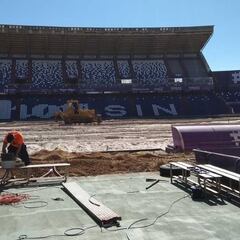El estadio Zorrilla, aún en obras, tendrá césped el domingo