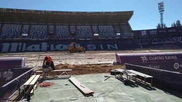 El estadio Zorrilla, aún en obras, tendrá césped el domingo